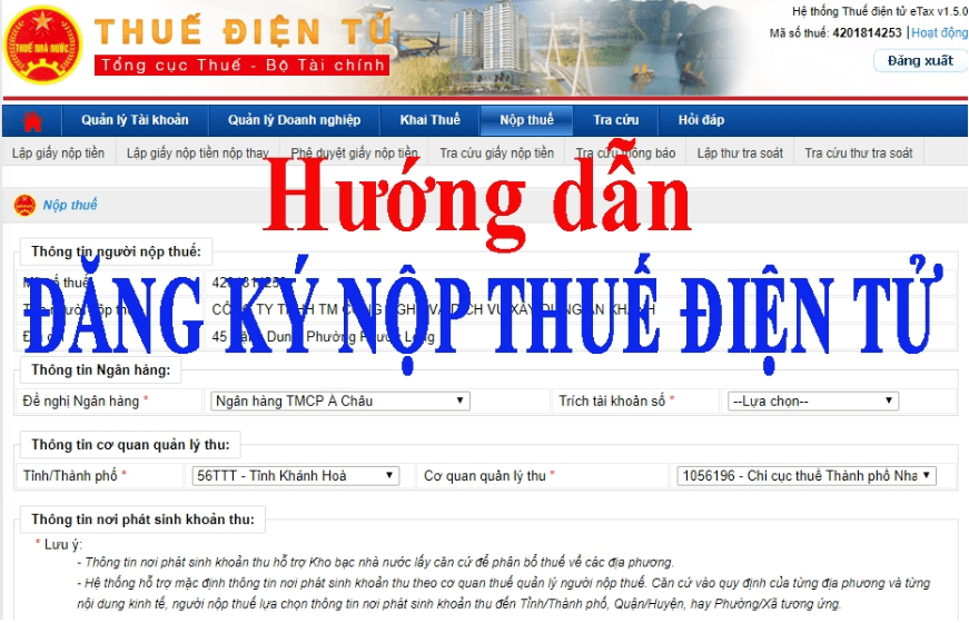 Hướng dẫn đăng ký mã số thuế thương mại điện tử để kê khai thuế, nộp thuế online