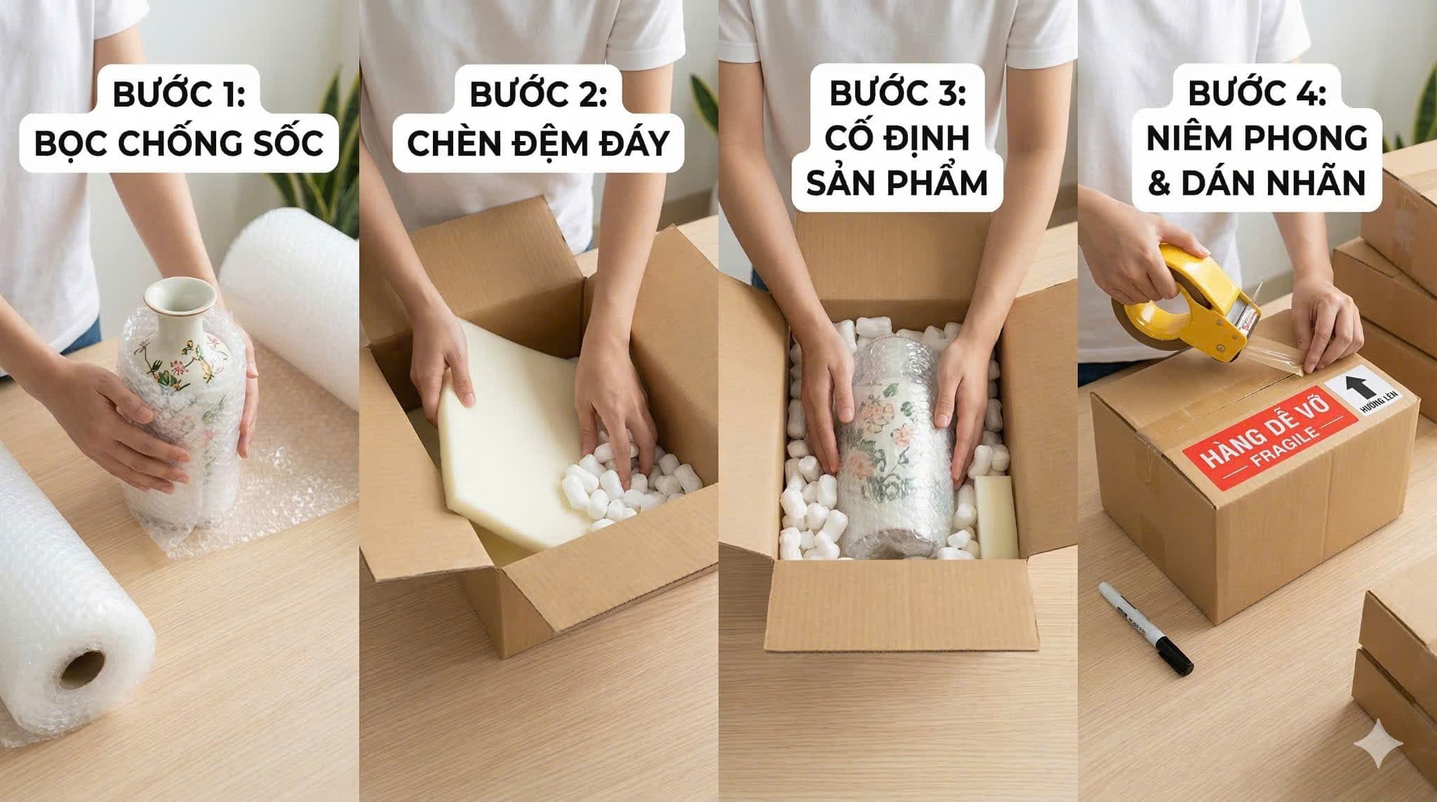 Hướng dẫn đóng gói hàng hóa đúng cách khi bán hàng online